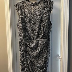 Express Floral Black and White Dress